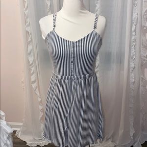 A striped gray and white dress